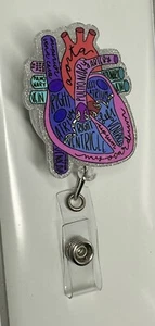 Anatomisches Herzdiagramm einziehbare Abzeichenrolle Neu - Bild 1 von 1