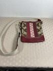 Vintage Coach Crossbody Brown/Red Signature Canvas Swing Pack