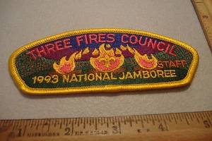 ~CONSIGLIO DEI TRE FUOCHI~1993 JAMBOREE NAZIONALE~STAFF~TOPPA BOY SCOUT TESSUTO~ - Foto 1 di 2
