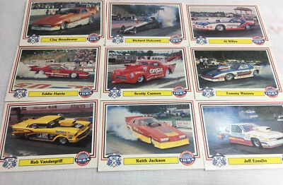 Lot of (9) 1990 Checkered Flag IHRA Trading Card HotRod Drag Racing Race Cards - Image 1 of 2