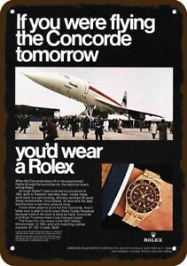 1968 CONCORDE Jet & Rolex Vintage-Look-Edge ** DECORATIVE REPLICA METAL SIGN **
