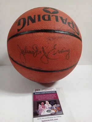 Julius Erving & Kareem Abdul Jabbar Signed Spalding NBA Basketball JSA # - Image 1 of 4