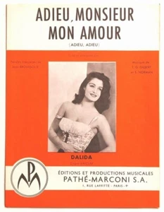 Partition vintage sheet music DALIDA : Adieu, Monsieur Mon Amour * 50's - Bild 1 von 1