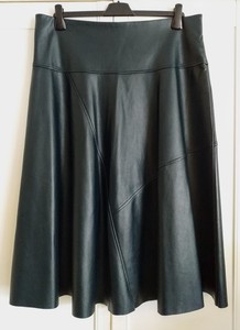 monsoon green faux leather skirt