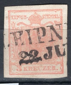 ESTAMPILLA AUSTRIA 1850 Sc. # 3 CANCELACIÓN LINEAL USADA TIPO III - Imagen 1 de 2