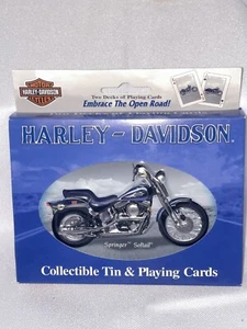 Harley Davidson Collectible Tin And 2 Decks Playing Cards New - Picture 1 of 5