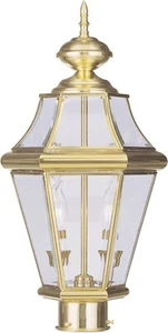 LIVEX LIGHTING 2264-02 Georgetown 2 Light Polished Brass Outdoo - Picture 1 of 2