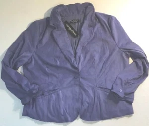 NEW WENDY WILLIAMS Womens Plus Lilac Purple Suede Jacket 22 W Dress Blazer Coat - Picture 1 of 12