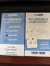 Free Download! Upside App. Cashback Gas & Food. Use code CQKWWF, get 15¢ xbonus.