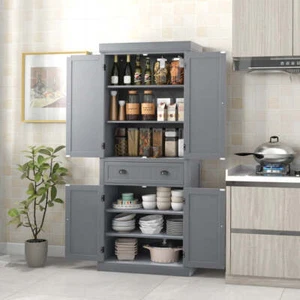 Costway 183.5 cm Kitchen Pantry Storage Cabinet with 4 Doors and Large Drawer... - Picture 1 of 8