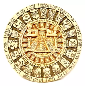 Aztec Sun Stone Calendar Astrology Pyramid Mayan Mexico Plaque Art 11" - Picture 1 of 4
