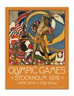 Travel Poster OLYMPIC GAMES: Stockholm 1912 Vintage Illustration, Reprint 22x17"