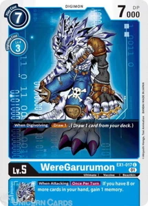 EX1-017 WereGarurumon Common Mint Digimon Card - Picture 1 of 1