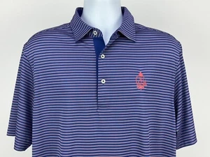 Donald Ross Golf Poloshirt mittel Bleistift Streifen blau gestreift Pine Hills CC WI - Bild 1 von 7