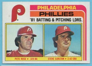 1982 Topps Phillies Team Leaders - Pete Rose/Steve Carlton #636 Philadelphia