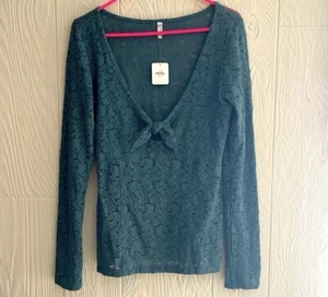 Intimate Free People Stretch Spitzen Bluse Grün Damen Large - Bild 1 von 6