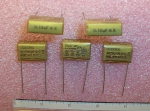 CONDENSADORES DE PAPEL METALIZADO SUPRESIÓN DE SUPRESIÓN QTY (10) .15uf 250V X2 pme271m615m rifa - Imagen 1 de 1