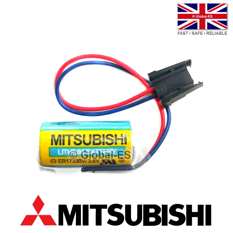 Mitsubishi CR17330 / A6BAT 3.6V 1700mAh 2 Pin Battery: Logic Controller Backup - Image 1 of 1