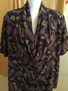 Helene St Marie Woman’s Vintage Paisley Blouse Size 16 - Picture 1 of 6