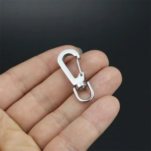 EDC 2 PC Small Stainless Steel Keychain Portable 360 Degree Rotate Buckle Tool - Picture 1 of 6