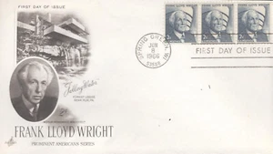 1966 First Day Cover - honoring Frank Lloyd Wright - Art Craft - Picture 1 of 1
