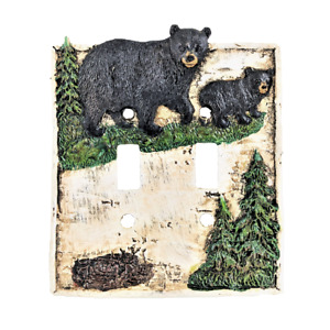 Bear Pine Tree Double Sing Toggle Duplex Light Switch Cover Wall Plate Cabin