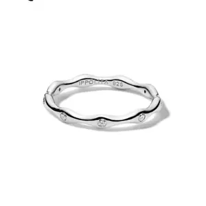 Ippolita Sterling Silver Stardust Nine Station Band Ring with Diamonds NEW - Picture 1 of 1