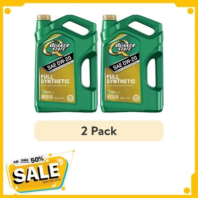 (Paquete de 2) Aceite de motor Quaker State totalmente sintético 0W-20, 5 cuartos Foto 1 de 4