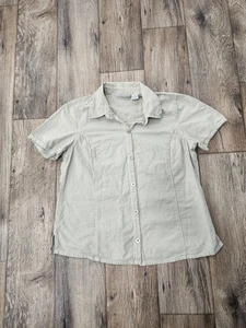 Coral Bay Damen Top Safari Shirt hellbraun khaki Kurzarm Knopf Freizeit Petite PL - Bild 1 von 5
