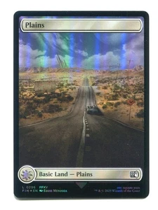 Plains FOIL Basic Land #0296 casi nuevo Final Fantasy ALETA MTG Magic the Gathering FFXV - Imagen 1 de 2
