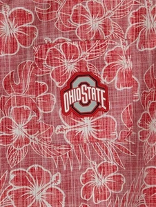 Ohio State University Tropical Hawaiian Floral Shirt Scarlett & Gray Herren XXL - Bild 1 von 10