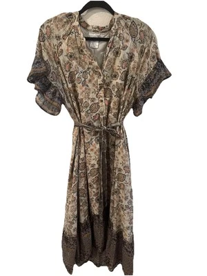 Lucky Jade Paisley Dress Made In India Size m Pockets Lined Flutter Sleeve - Image 1 of 4