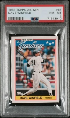 PSA 8 UK MINI DAVE WINFIELD HOF 1988 TOPPS #85 GRADED NM-MINT LOW POPPER *TPHLC - Image 1 of 2