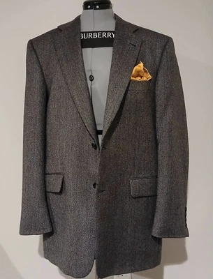 Chaqueta Blazer Burberrys Tweed Para Hombre Talla 41 R, Blanco y Negro, 100% Lana Pura. Foto 1 de 4