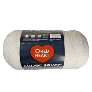 Red Heart Super Saver Jumbo White 0311 *No Dye Lot* 14 oz 744 yds Acrylic Yarn - Picture 1 of 7