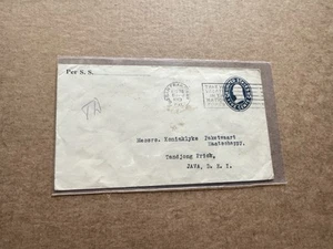 US 1919 Stationery to Dutch East Indies#U443 +Tandjong Priok CDS+Uncommon Route - Picture 1 of 3