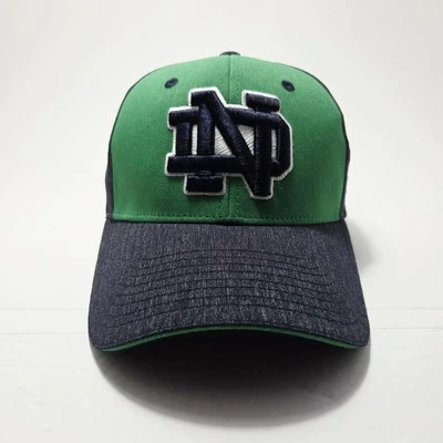 Notre Dame Fighting Irish Hat Cap Fitted Medium Large Green Blue NCAA Football - Image 1 of 4