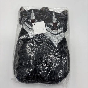 Cat Figural Beaded Clutch Novelty Unbranded New (M/two cats 313-N) - Picture 1 of 8