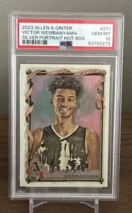 VICTOR WEMBANYAMA 2023 TOPPS ALLEN & GINTER SILVER PORTRAIT HOT BOX PSA 10 SPURS - Picture 1 of 2