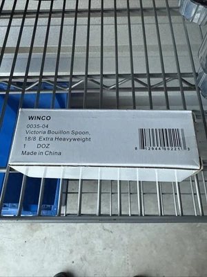 Winco 12-Piece Victoria Bouillon Spoon Set, 18-8 Stainless Steel - Image 1 of 4