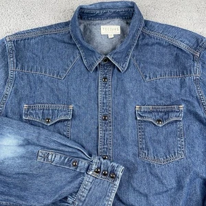 Tecovas Hemd Herren 3XL XXL Denim Pearl Snap Western Workwear Medium Wash Freizeit - Bild 1 von 10