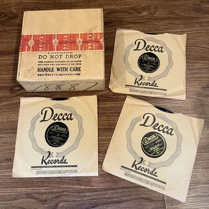 Bing Crosby SEALED NOS FACTORY 78 RPM Record Case + 3 Decca 18887 Night and Day - Picture 1 of 11