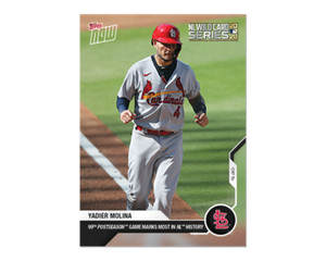 Yadier Molina - MLB TOPPS NOW Card 340 - postseason records 2020 NL Wildcard