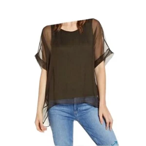 Bailey 44 HABITAT sheer silk top High-low size XS Xsmall Dolman Sleeve - Picture 1 of 9