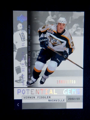 Vernon Fiddler UD Mask Collection RC 127 - / 1750, 2002 -03 NHL, Predators - Image 1 of 4
