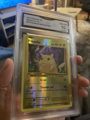 Pikachu Evolution Reverse Holo 2016 Pokémon XY - GMA Gem MT 10 - Image 1 of 2
