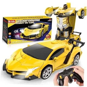 Transform Remote Control Car Toy for Kids 4 5 6 7 8, Remote Control Car Yellow - Picture 1 of 8
