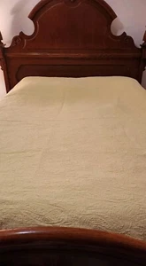 Linen N Things Matelasse Full Bed Coverlet Cotton Yellow Scallop 2 Pillow Shams - Picture 1 of 8