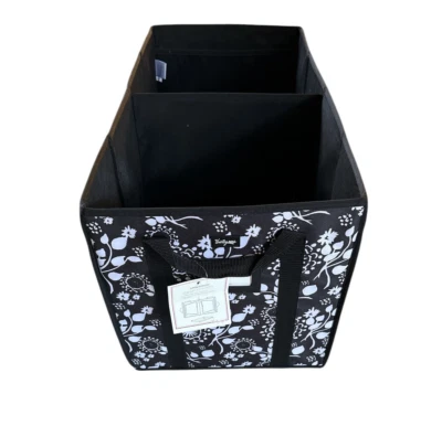 New Thirty One 31 Room To Grow Utility Bin Storage Black Floral Brushstrokes - Image 1 of 4