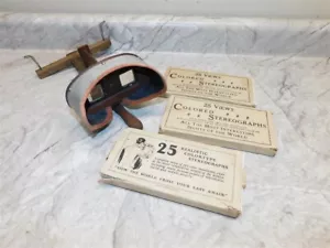 Visor estéreo de madera vintage con 3 paquetes llenos de tarjetas de espectador - Gran colección - Imagen 1 de 7